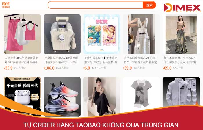 Tự order Taobao không qua trung gian