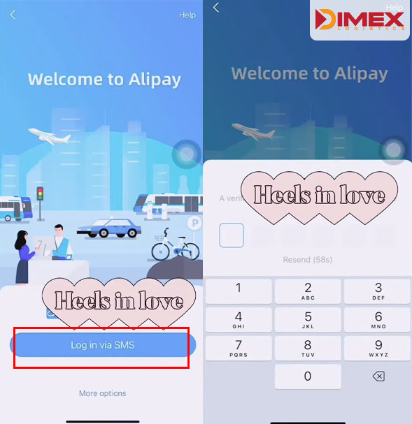 Nhập mã xác minh tài khoản Alipay về điện thoại